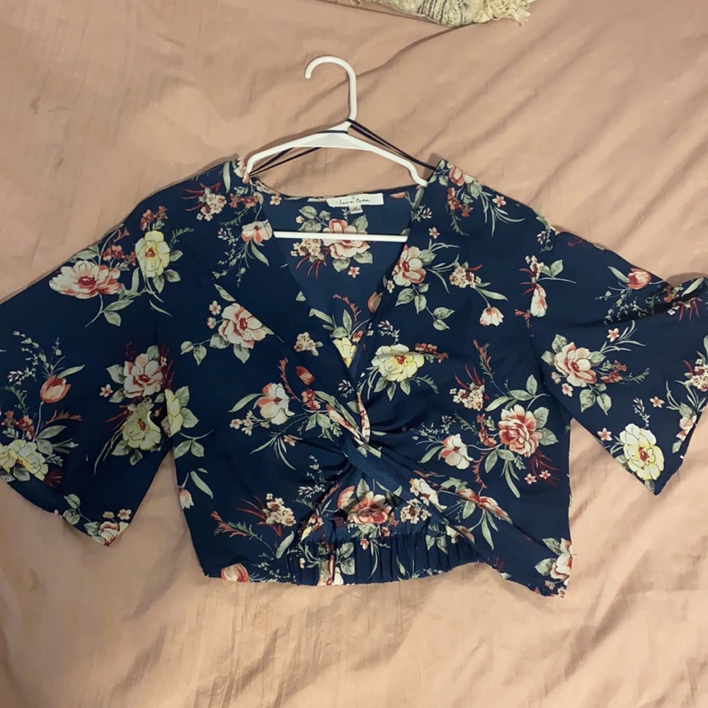Blue floral shirt